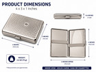 2 Pack Metal Cigarette Case Silver Hard Pocket Holder Storage Box Slim Design