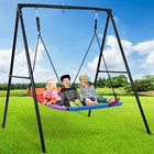 440lb Heavy Duty Metal Swing Set For Kids W 60  Platform Swing Seat For Backyard