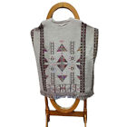  Mexican Poncho gaban jorongo sweater Aztec Patern Light Grey 