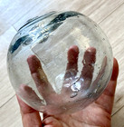 Vintage Japanese Clear Glass Fishing Float 3 7    Rare Transparent Blown Buoy