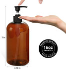 16oz Empty Plastic Bottles Amber 7pcs With Lotion Pump Or Shampoo  Lotions