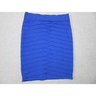Debut Mini Skirt Womens Large Blue Textured Bandage Bodycon Stretch Rayon Usa