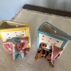 Vintage Patchwork Cat And Elephant Nursery Wall Pockets 