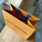 Louis Vuitton 10    X 8    X 6    Authentic Paper Gift shopping Bag Small Tote Orange