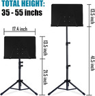 Sheet Music Stand  Full Metal  W  Carrying Bag  Phone Holder  Folder   Clip
