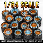 1 64 Scale Gulf - Goodyear Letter Real Rider Wheels Rubber Rims Tire Set For Hot