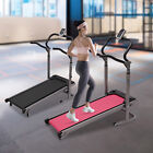 Foldable Manual Walking Treadmill Non-electric Running Machine With Armrests New