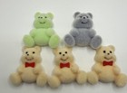 Vintage Teddy N Me Flocked Miniature Teddy Bears Figurines Collectible Toy Lot
