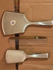 Vintage Silver Tone Vanity Set Hand Mirror Hair Brush Comb Floral Medallion
