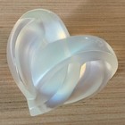 Lalique Opalescent Crystal Heart Celtic Knot Paperweight Sculpture Valentine