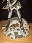 10 Inch Warrior Winged Fairy With Wolf And Bow Statue Figurine