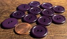 Set Of 12 Vintage Nos Dark Purple Plastic 2-hole Buttons Almost 3 4  18mm 17647