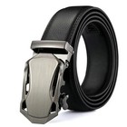 Genuine Leather Mens Ratchet Belt Belts For Men Adjustable Automatic Buckle