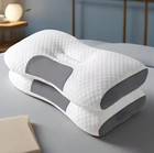 2 Pcs Ergonomic Neck Pillow Help Massage  Soft  Adjustable Sleeping 100 