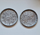 Vintage Everlast Forged All Over Daisy Aluminum Coasters Floral Design Set Of 2