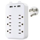 Outlet Extender 6-outlet Wall Mount Surge Protector With 3 Usb Charging Ports   