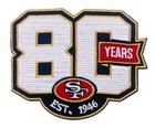 1946-2026 San Francisco 49ers 80th Anniversary Jersey Patch Embroidered Iron On