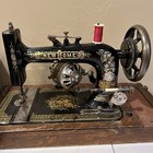 New Home Antique Sewing Machine In Base With 1917 Motor And Foot Pedal Untested