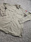 Vintage Us Army M37 Service Shirt 15 5-32 Medium Cotton Khaki 7th Army 1950s