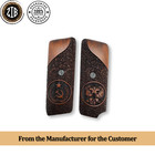 Zib Grips Brown Beech Tokarev M57 Grips Ussr   Russian Crest  Lanyard Cut Option