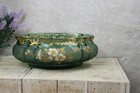 Antique Art Nouveau 1900s Legras Montjoye Glass Enamel Floral Planter Vase  