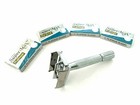 Twist Open Butterfly Safety Razor   20 Double Edge Blades Classic Shaving Set