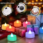 Color Changing Led Tea Lights 12-pack 7-color White Base Battery Operated Long