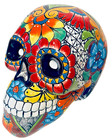 Talavera Skull Mexican Day Of The Dead Sugar Life Size  16  Pottery  Folk Art