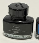 Blue   Black Parker Quink Fountain Pen Ink Bottles 30ml