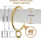 40 Pack Metal Curtain Rings With Eyelets  2 Inch Inner Diameter 2 Inch Gold