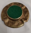 Cigar Ashtray Solid Brass Vtg The Coat Of Arms Of Lisbon Portugal 1950s