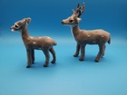 Grey And White Deer Buck Fawn Decor Set Of 2 Christmas Village Hunting Cabin