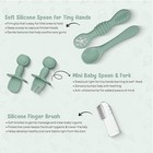O doe 11-piece Bpa-free Silicone Baby Feeding Set   green  V1 