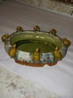 Vintage Handmade Majolica Pottery Turtle Oval Planter 8 Turtles