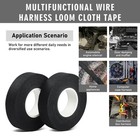 Sikedepro 2 Rolls Wire Harness Tape self-adhesive Black 3 4  X 50  