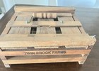 Vtg Farmhouse Wood Egg Crate Carrier  W  Inserts Handle Decorative 7   x4 5    Cute