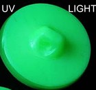 3 Czech Vaseline Glass Lacy Buttons  p462 - 27 Mm Or 1  - Gilded               
