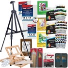 133-piece Artist Painting Kit With Aluminum   Wood Easel - Complete Art Supplies