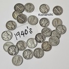 Silver Mercury Dimes 1940 s  Price Listed Is Per Coin  Fast Ship           