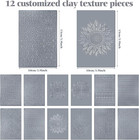 12 Pcs Polymer Clay Texture Sheets Mat Works With Polymer Clay Cutter Embossin R