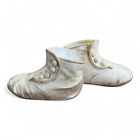Antique 1920   s Victorian High Top White Leather Infant Button Up Shoes