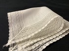 10123     Vintage Early Handmade Rows Of Needle Lace Wedding Handkerchief