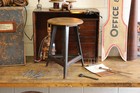Vtg Antique Industrial Drabert German Rowac Era Stool Steel Chair Factory 1920s