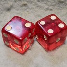 Vintage   Crisloid Red Lucite Dice Pair