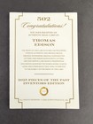 2025 Pieces Of The Past Inventors Thomas Edison Document Relic  502