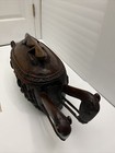 African Mali Dogon Zoomorphic Ceremonial Box Hand Carved Wood Lizard  Horses 29   