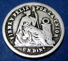 Peru 1866 Lima 9 D Silver Coin     Republic     Fino J f 