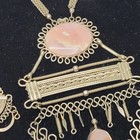 Vtg Peruvian Handcrafted Necklace And Earring Set Tribal Style Metalwork Unique