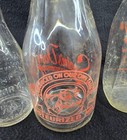 Antique Lot Of 5 Vintage Clear Milk Bottles Jars New Hampshire Maine  Etc  Nice 