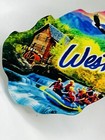 West Virginia State Souvenir Acrylic Magnet Collage bear rafting 4   x 3 25    Nwt